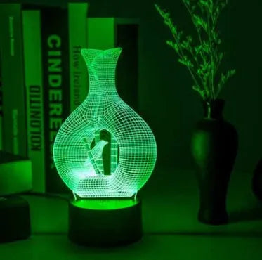 3D acrylic LED night light on ABS base with seven colour touch control options