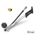 Mountain bike air fork pump with 300 psi gauge and rotating hose, black colour option