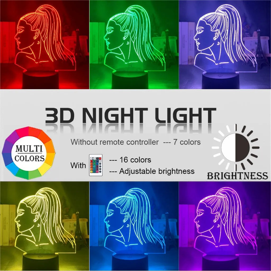 Acrylic 3D LED night light with European style design measuring 200mm by 150mm