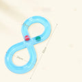 Blue rotating cat turntable toy with track ball and teasing stick measuring 50cm long
