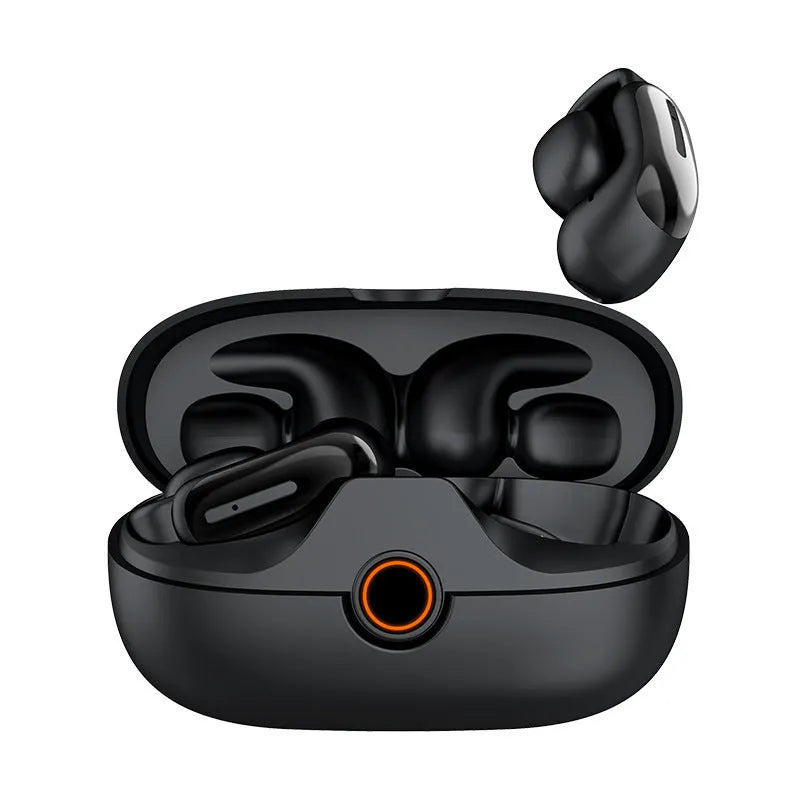 Bone conduction clip on headphones in DX09 Star Black with noise reduction for sports