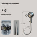 Set of 50 enhanced fishing jig hooks with lead heads and 4-times strengthened steel construction
