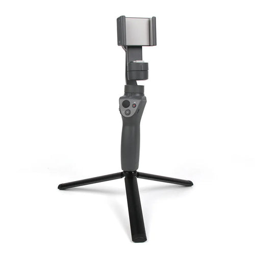 Black aluminium alloy mobile phone tripod compatible with iPhone photography and video stabilisation