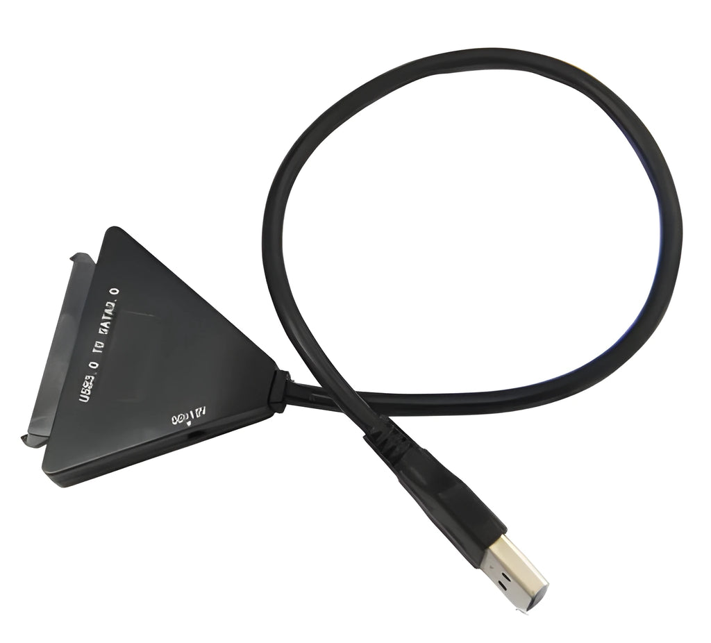 Black USB 3.0 to SATA 7+15 pin hard drive adapter cable with separate power supply line