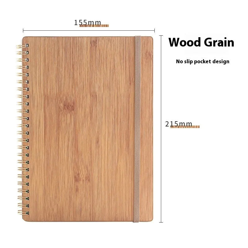 A5 spiral bound reusable notebook with stone paper, shown with pen on customisable coloured cover.