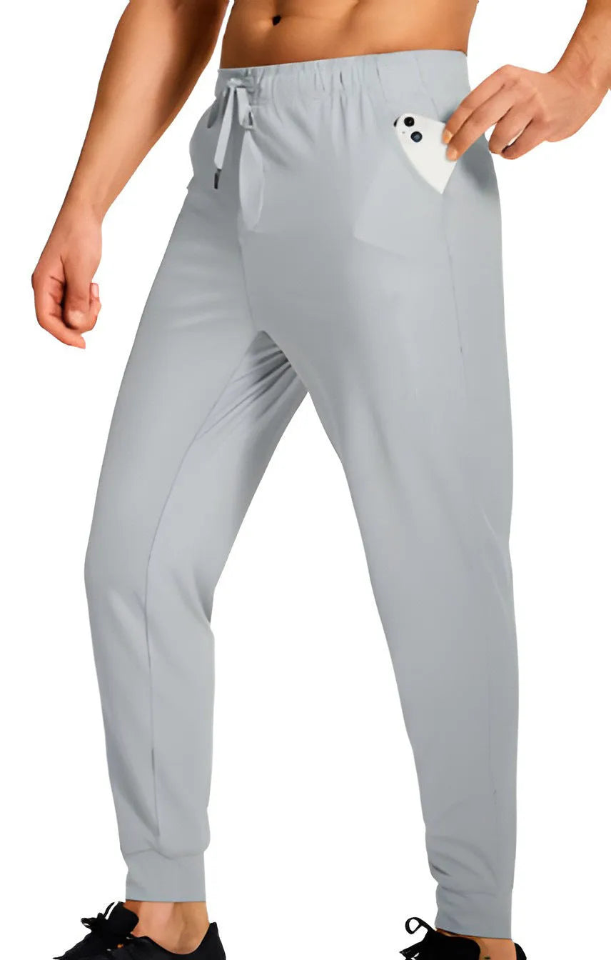 Men's loose casual trousers in solid colour available in multiple sizes