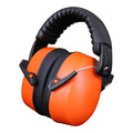Orange noise-cancelling headphones with adjustable elastic headband and soft ear cushions for multi-scenario use