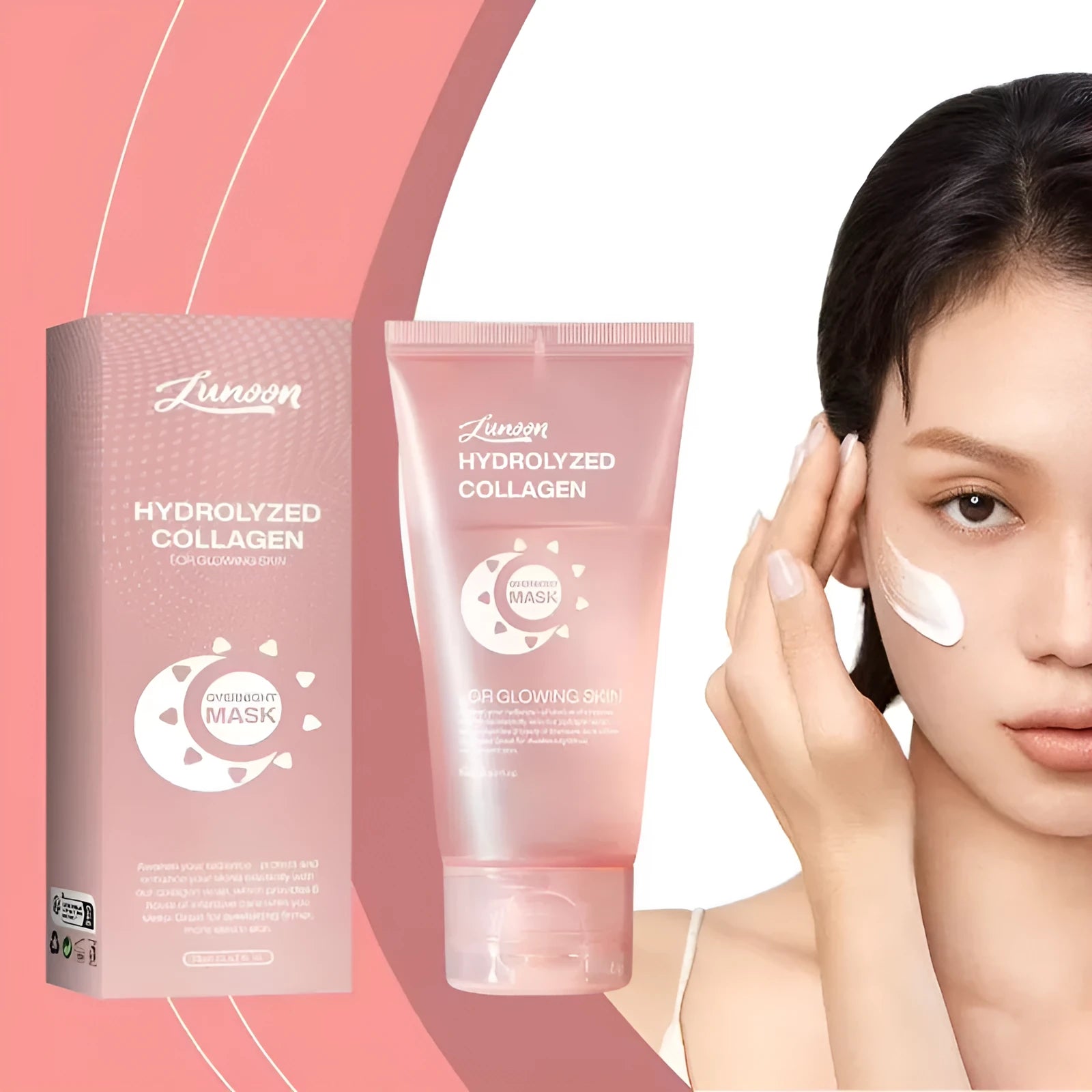 75ml collagen night face mask bottle with application brush for firming and hydration