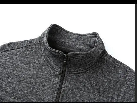Men's black casual jacket with a stand-up collar and front zip in an athletic fit