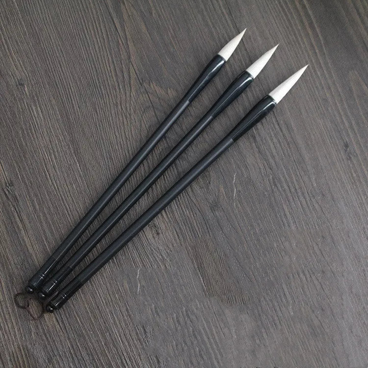 Traditional student calligraphy brush with steel barrel, 23cm, available in multiple nib materials and sizes