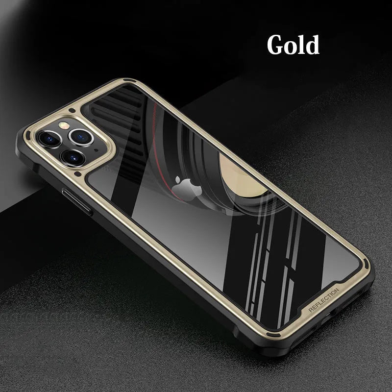 Transparent silicone iPhone 11 case showing PU+TPU construction and business style design