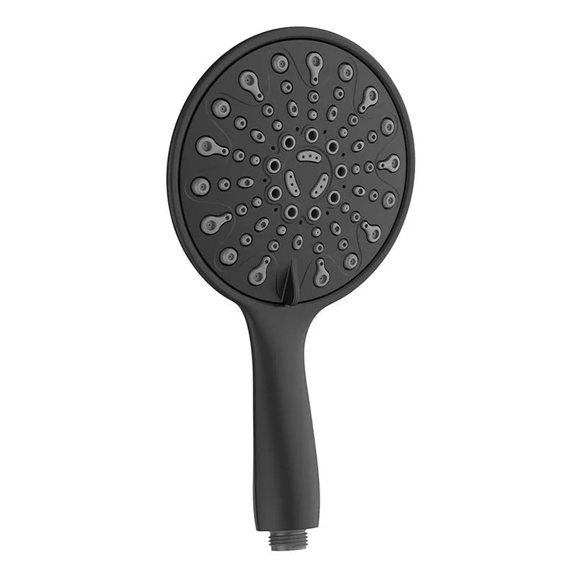 Six-function handheld shower head with chrome finish and 6-inch diameter