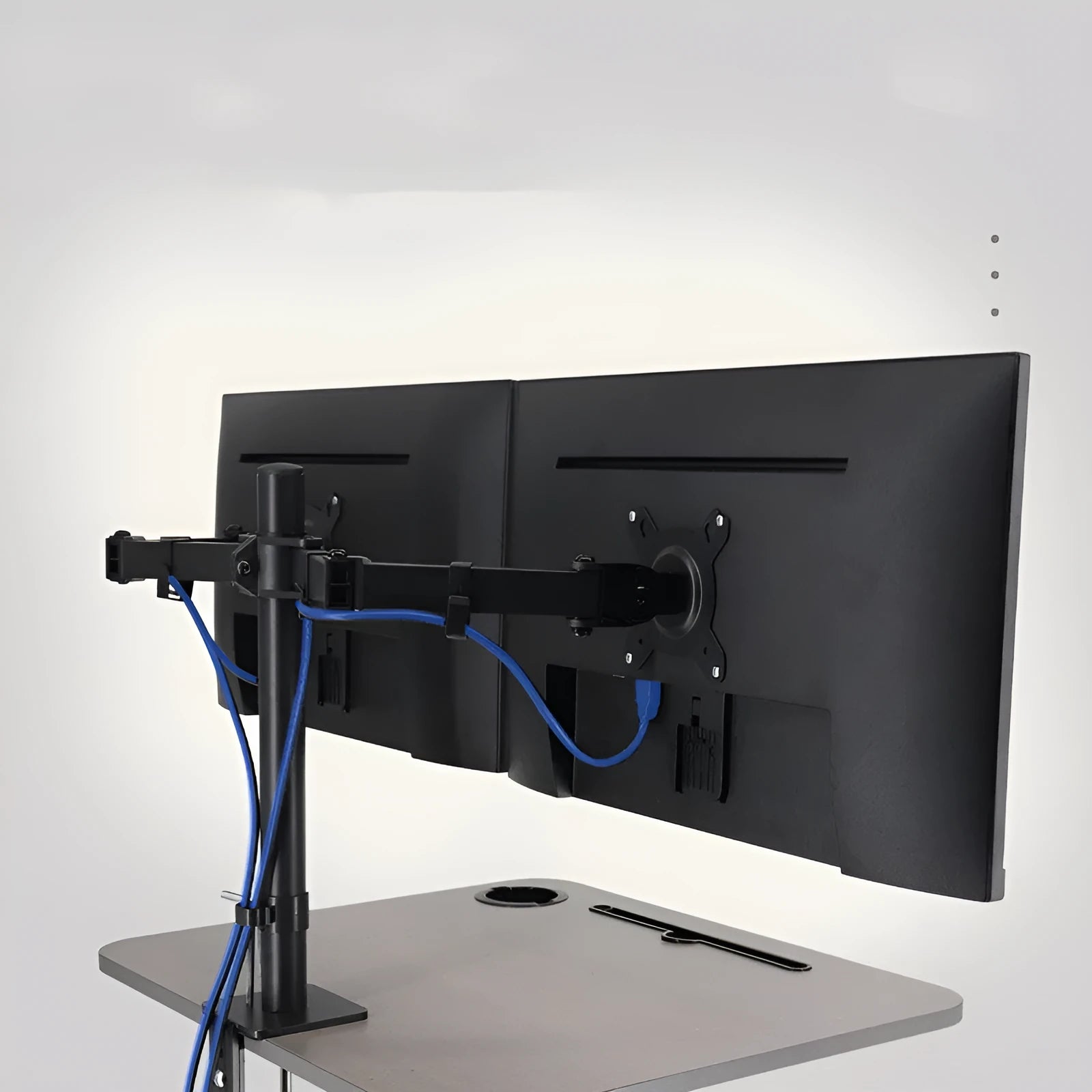 SPCC steel lifting rotating monitor bracket for 13-32 inch screens on a desk