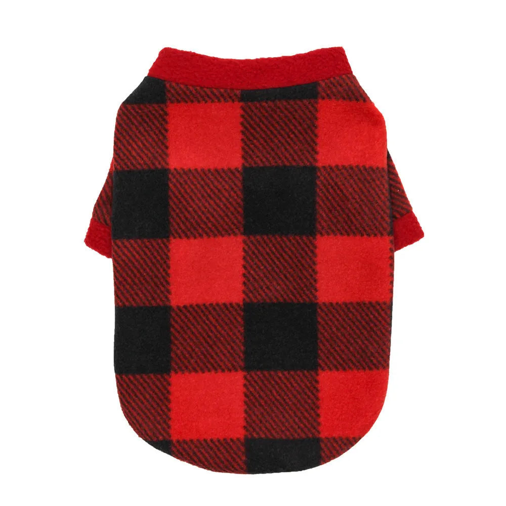 Christmas dog fleece sweater with festive colour in shaking fleece material