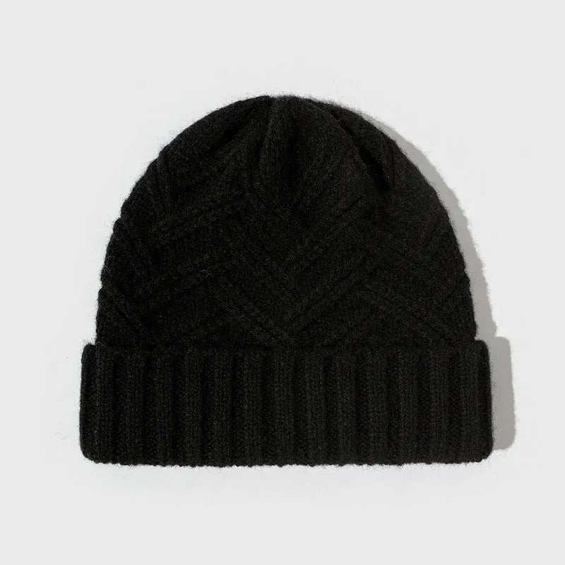 Wool women's knitted winter hat with dome crown in six colour options