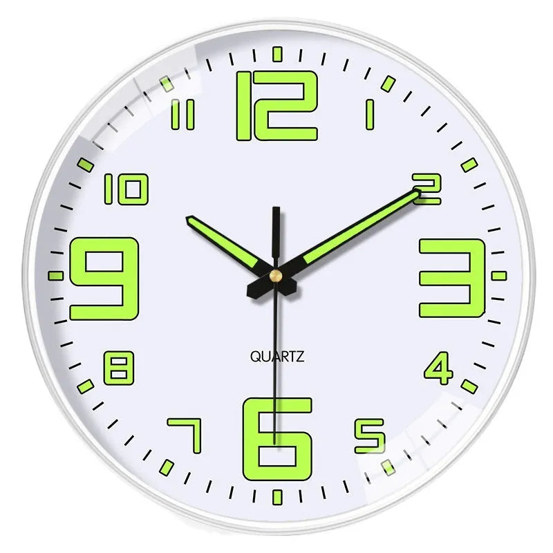8 inch luminous wall clock with modern plastic case in 20cm diameter
