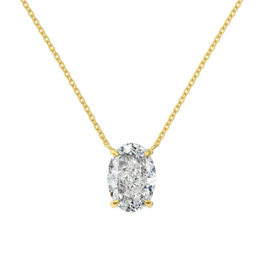 S925 sterling silver oval ice flower pendant necklace on a chain, showing geometric design.