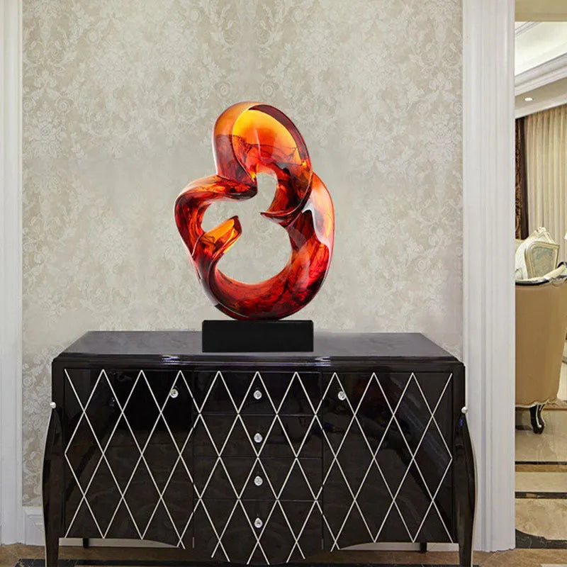 Transparent resin craft ornament in modern minimalist design showing glass-like clarity