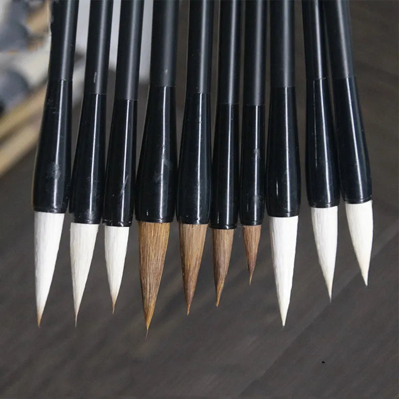 Traditional student calligraphy brush with steel barrel, 23cm, available in multiple nib materials and sizes