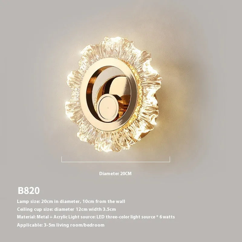 Minimalist modern wall lamp with a white acrylic shade, shown mounted on a wall.