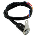 Black stainless steel motorcycle double flash switch with illuminated light ring and 7mm mounting