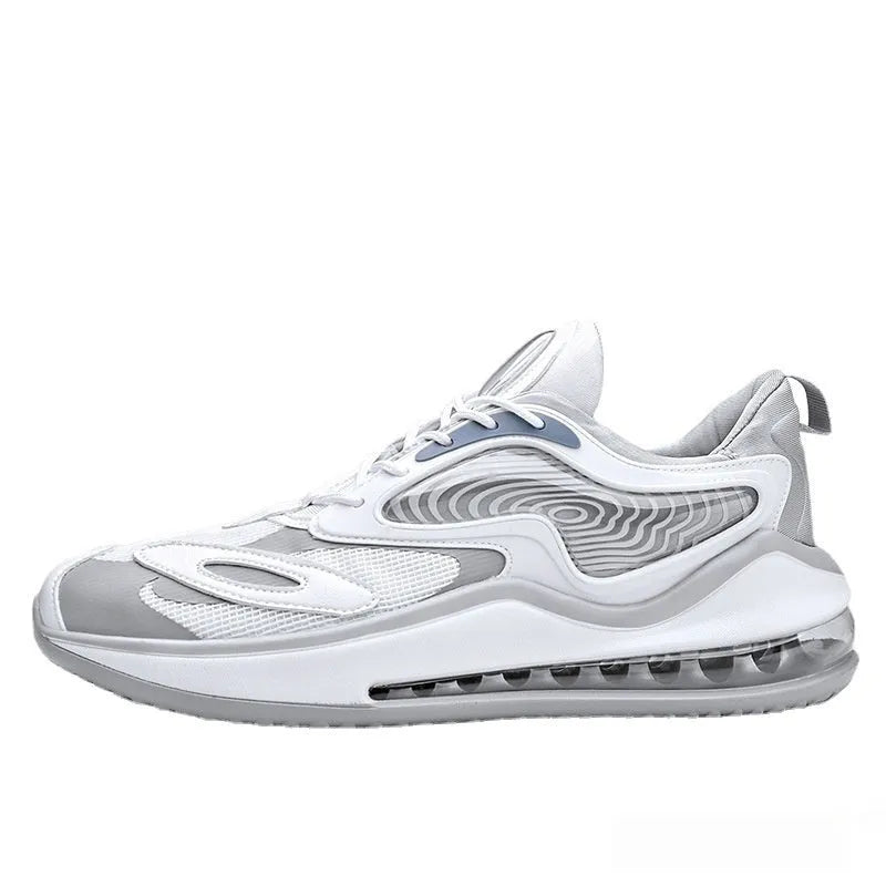 Men's summer air cushion casual shoes in Space Black and Space White colours with rubber sole