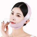 Purple and green V face shaping mask with anti-sagging bandage for facial lifting and tightening