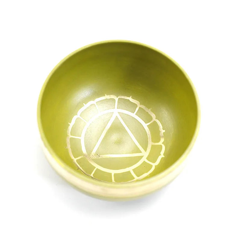 Handmade colourful Himalaya singing bowl percussion instrument, 7.8cm diameter.