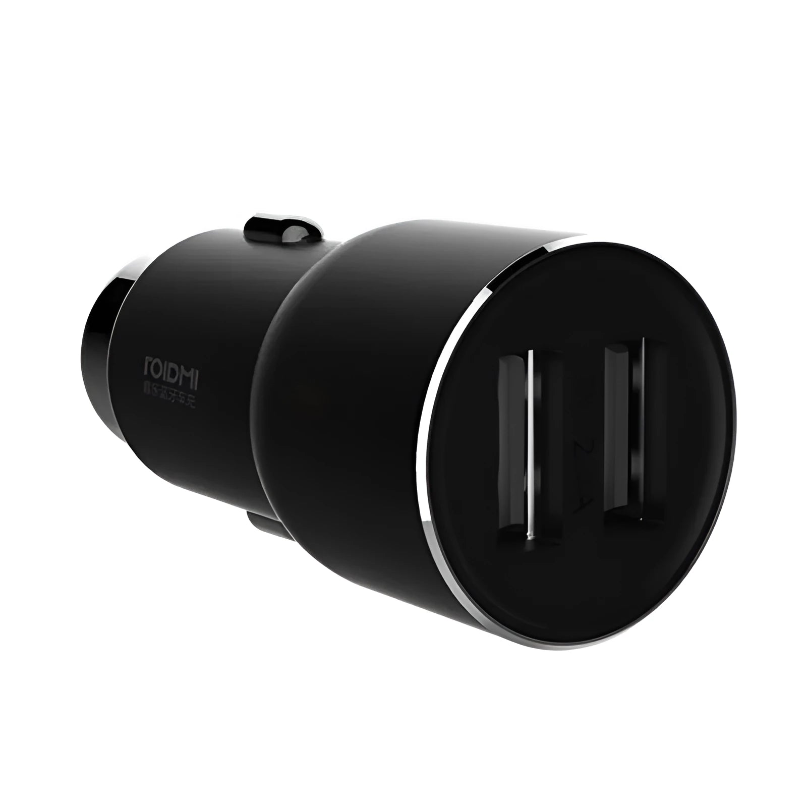 Black USB car charger adapter with dimensions 26.5x26.5x61.3mm for phone and tablet charging