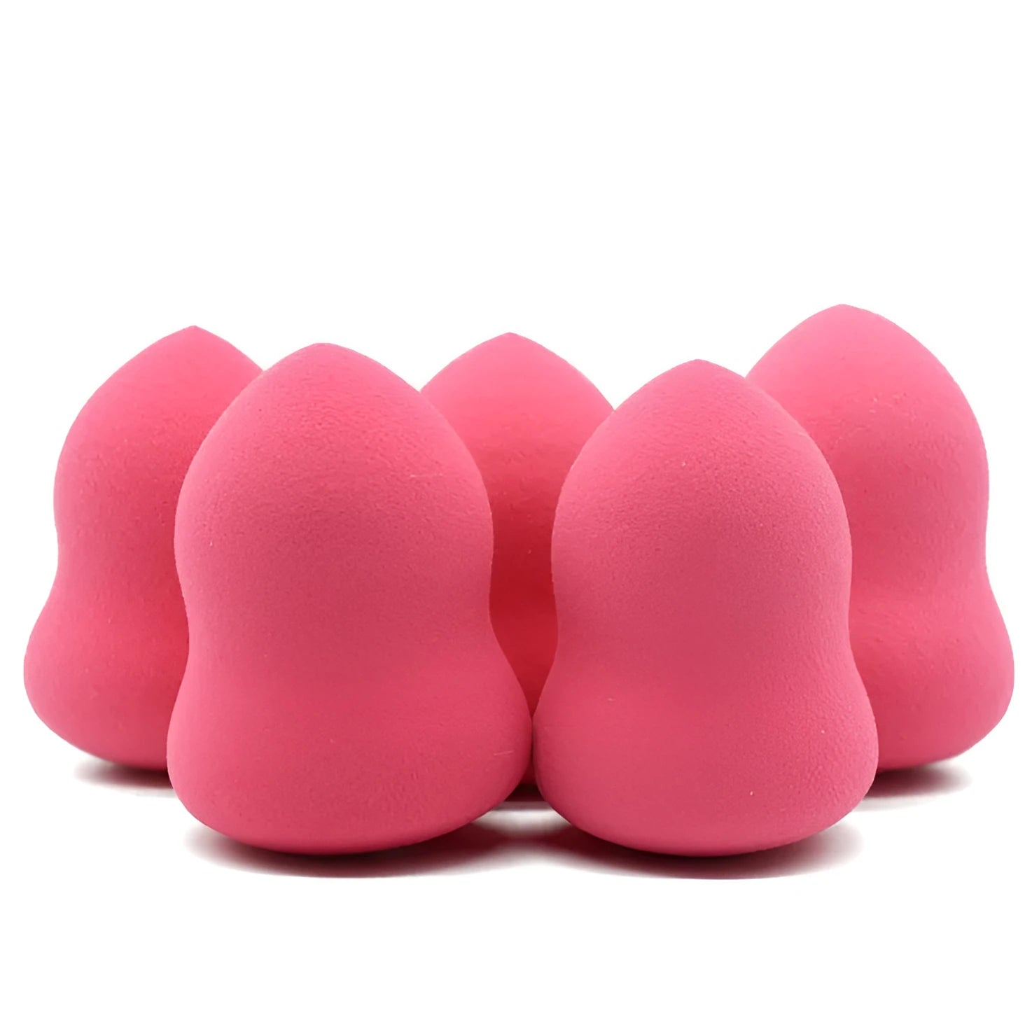 Pink non-latex makeup foundation sponge measuring 4x4x5.6cm