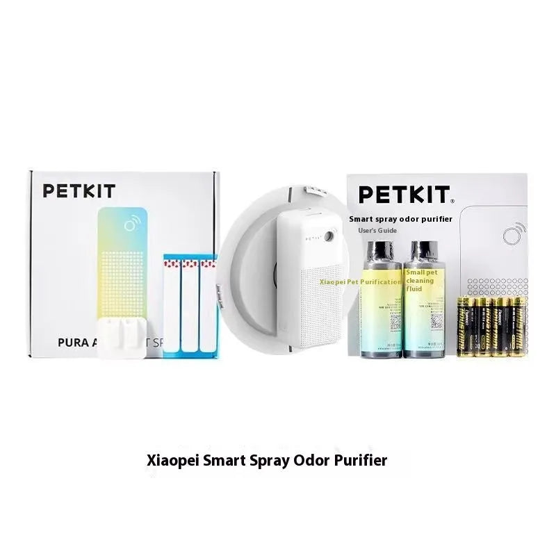 Smart spray odour removal machine with external bracket for pet litter areas