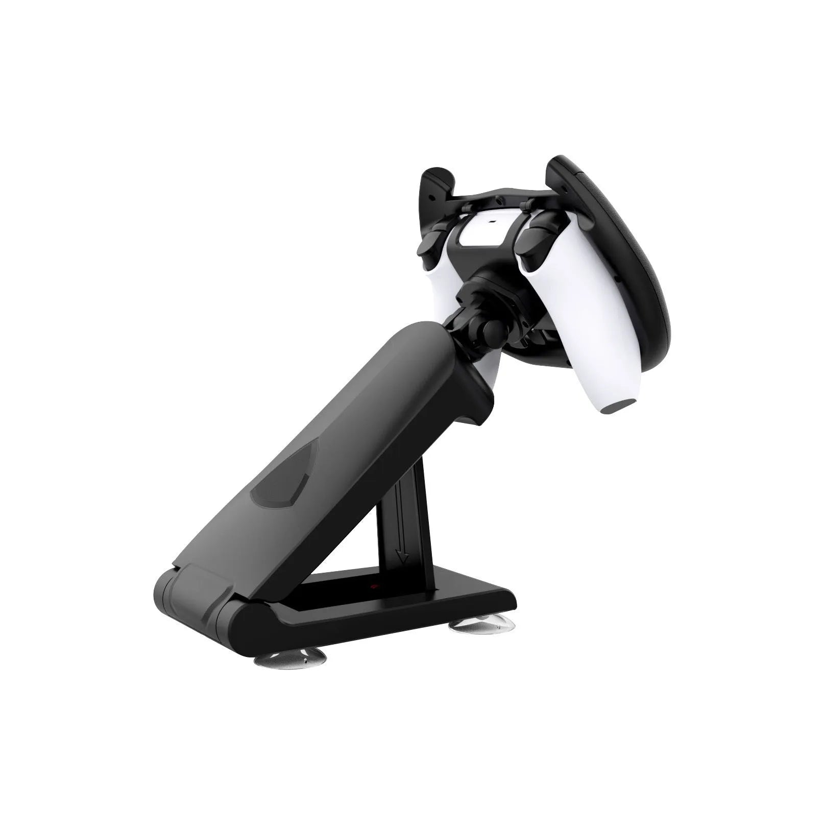 Black ABS plastic gamepad steering wheel bracket with suction cup mount for mobile phones