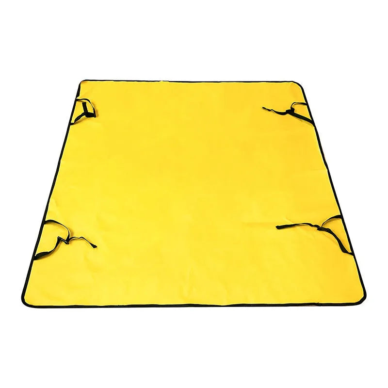 Waterproof cloth car pet mat for rear seat with dog bone print design on a grey background.