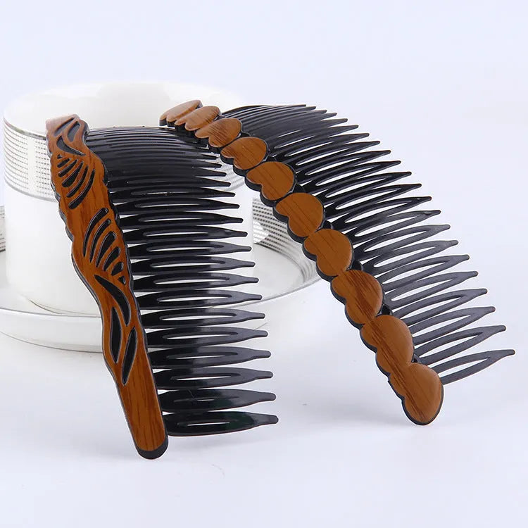 Fashion retro plastic resin hair comb for women Korean wave styling in colour option A1