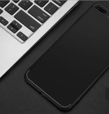 Flexible TPU silicone iPhone case for models 6, 7, 8, and X shown in black, blue, red, and white colour options.