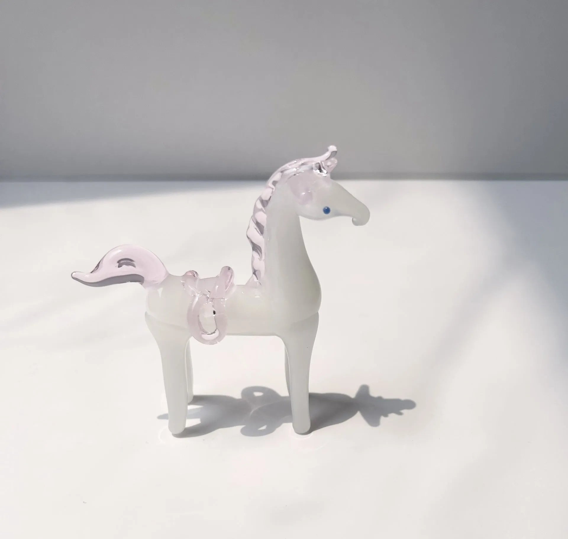 Glazed ceramic horse figurine decorative ornament in modern simplicity style