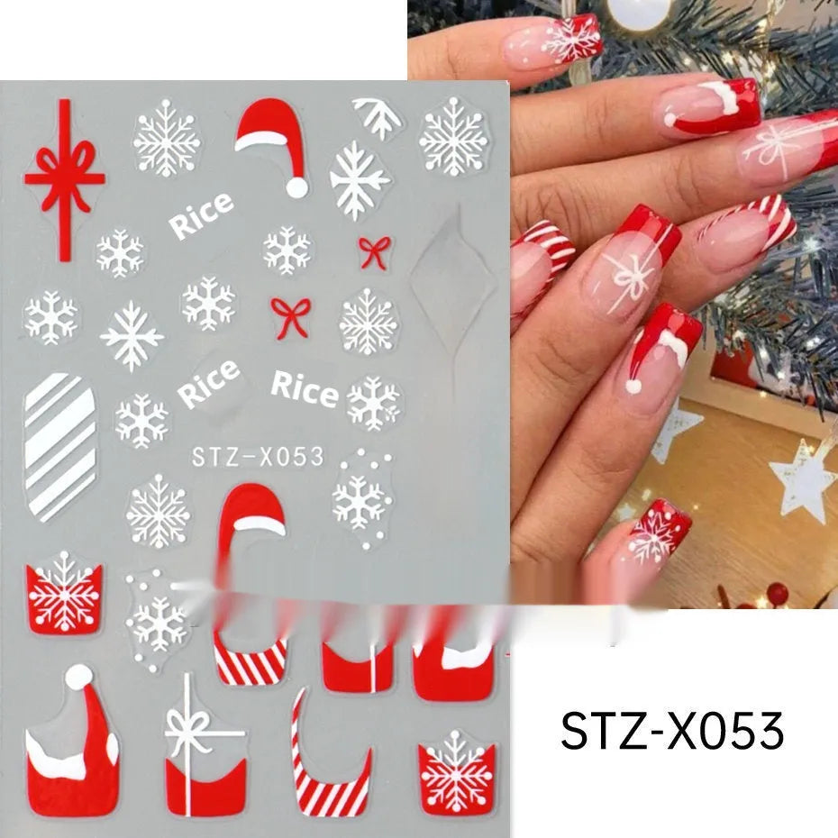 Sheet of black and silver stripe nail art stickers from a cartoon series for DIY manicures.