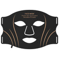 Black and gold hard shell IPL LED photon facial beauty mask with headband and touch screen.