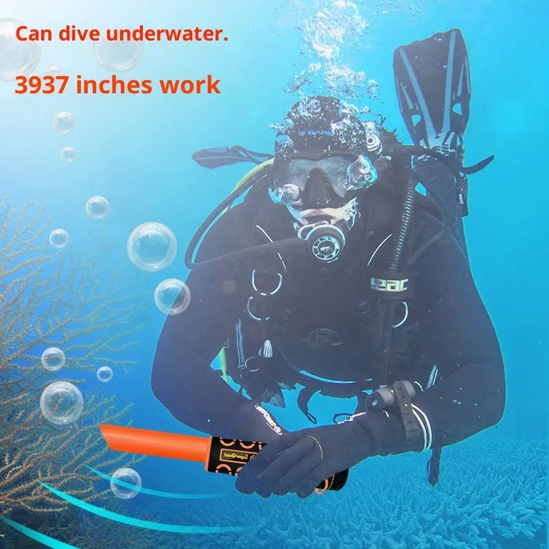 Fully waterproof outdoor metal detector 300x80x80mm green without battery with leather case
