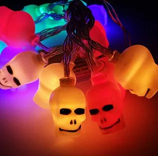 Halloween LED string lights with pumpkin, bat, and ghost lanterns on a 1.2 metre string