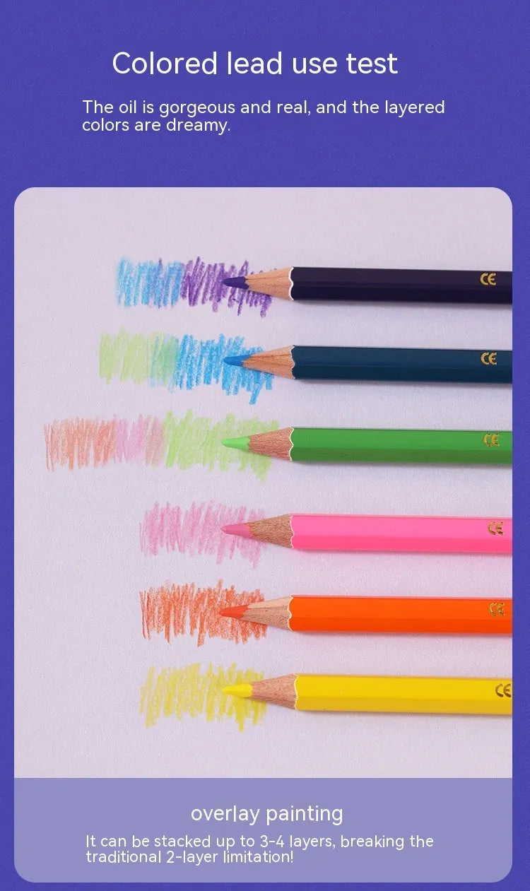Double-headed colour pencil set in wooden case showing 12-piece and 6-piece configuration options