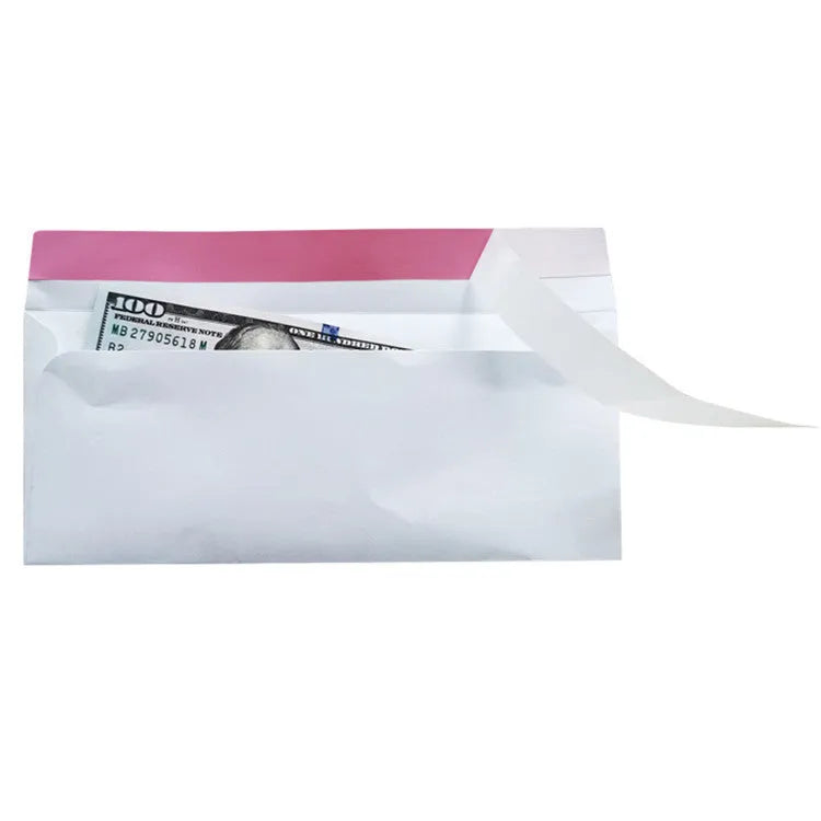 Blue anti-opening self-adhesive confidential security envelope showing tamper-evident sealing, 105x240mm dimensions