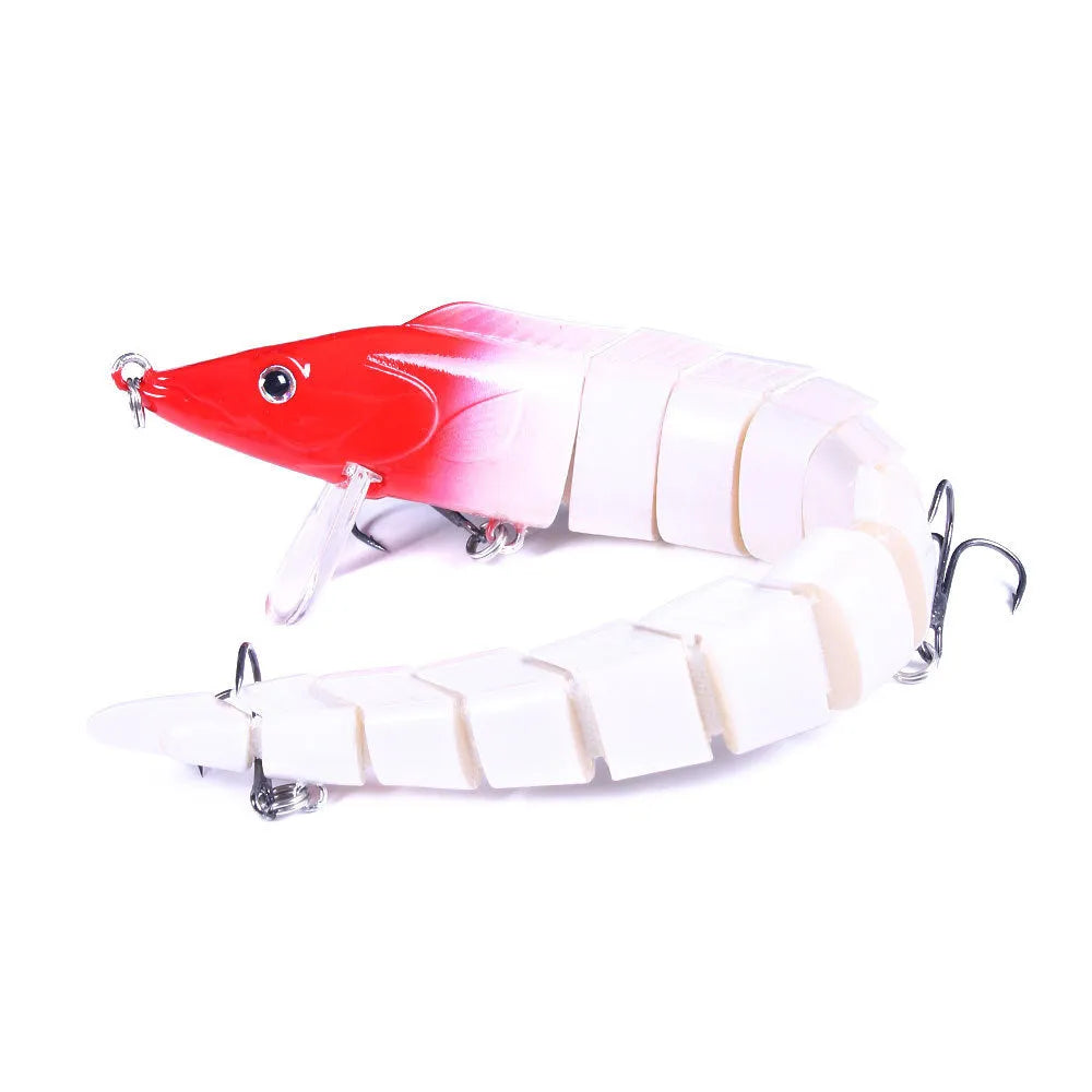 Multi-section soft plastic loach fishing lure measuring 23cm with attached hook in one of five colour options.