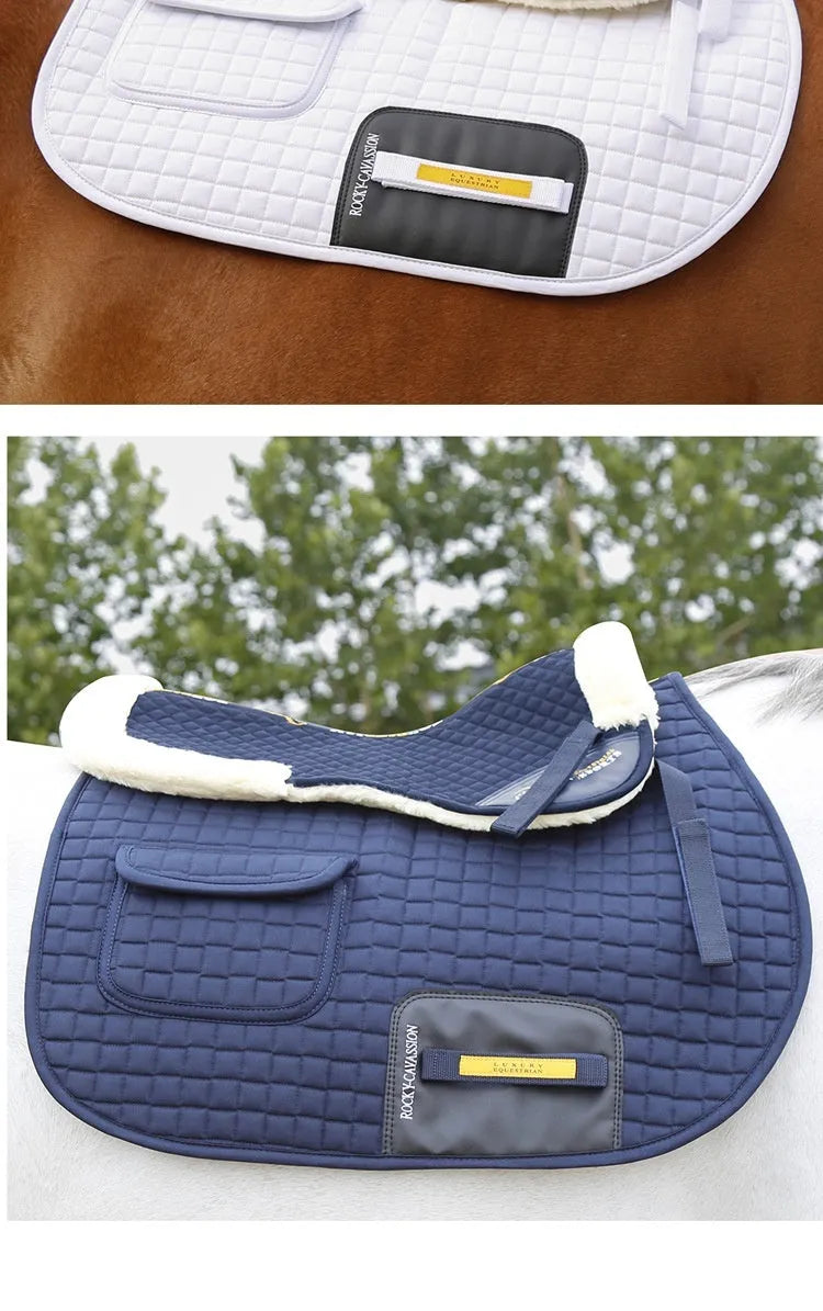 Riding wool shock absorption pad for waist protection in equestrian and cycling