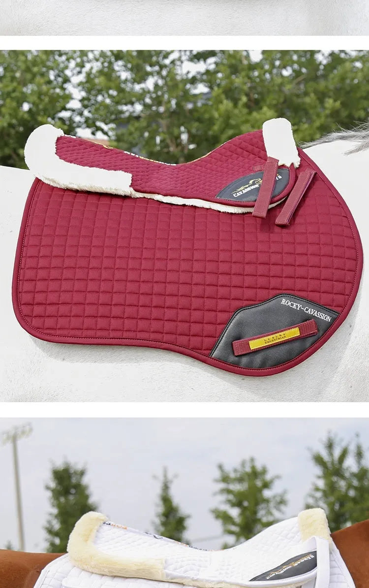 Riding wool shock absorption pad for waist protection in equestrian and cycling