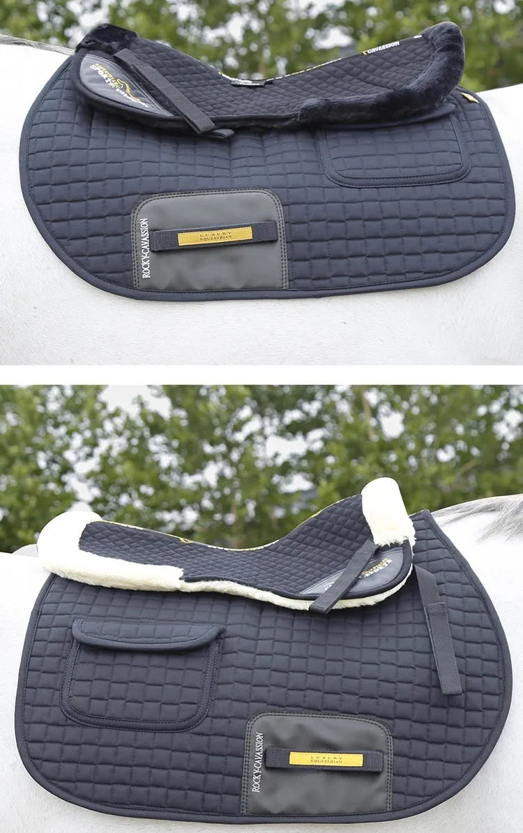 Riding wool shock absorption pad for waist protection in equestrian and cycling