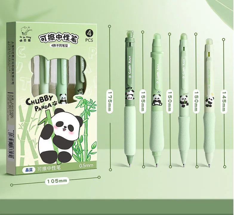 Cartoon design erasable gel pen with 0.5mm metal tip in plastic housing