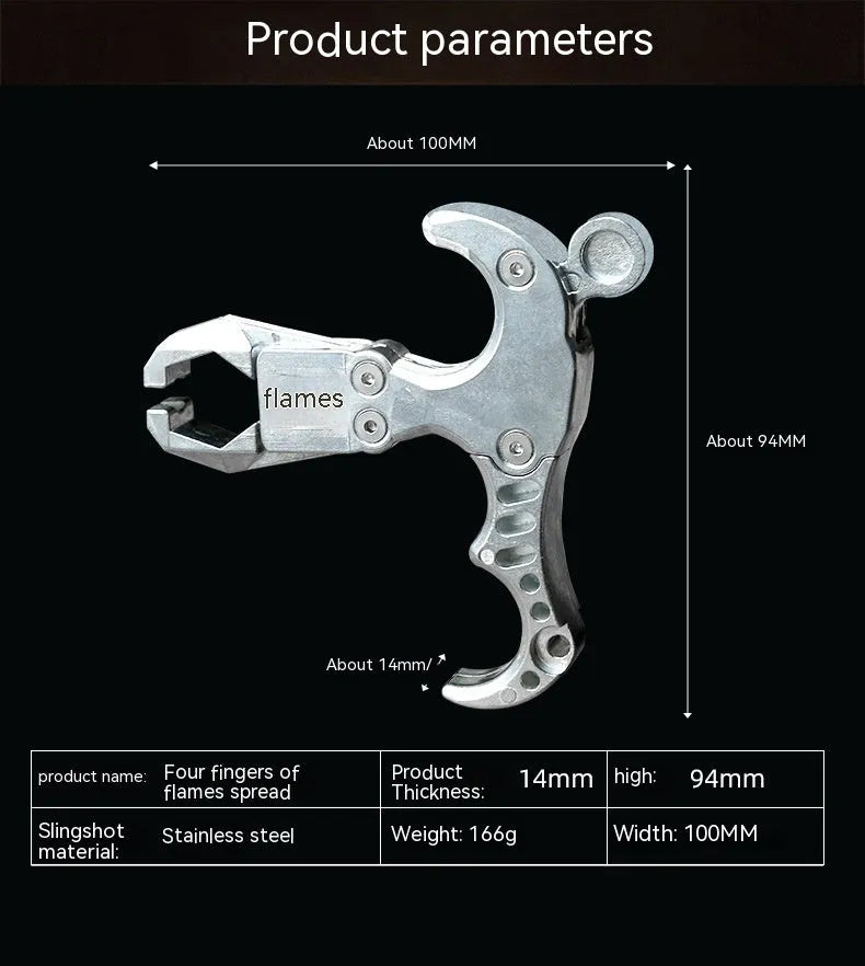 Zinc alloy archery release aid with a two-axis harpoon clip on a white background.