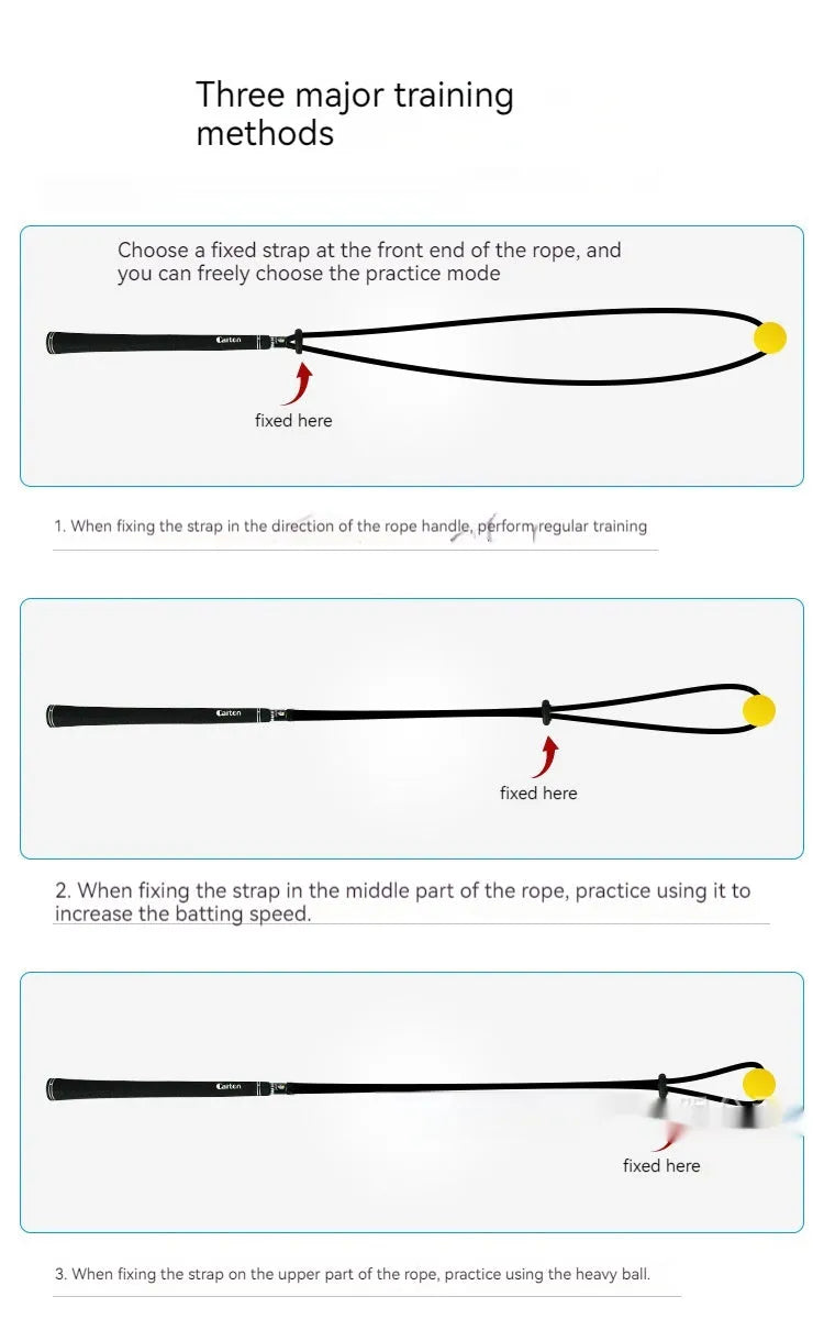 Black silicone elastic golf swing training rope for swing path correction practice