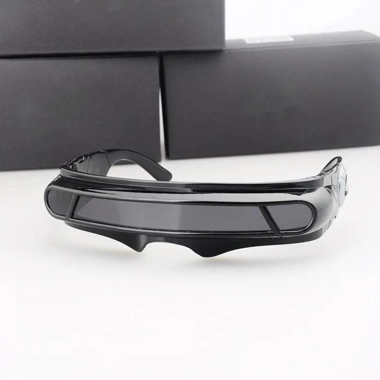 Polarised sports sunglasses with black PC frame and choice of blue mercury, red mercury, or grey lenses